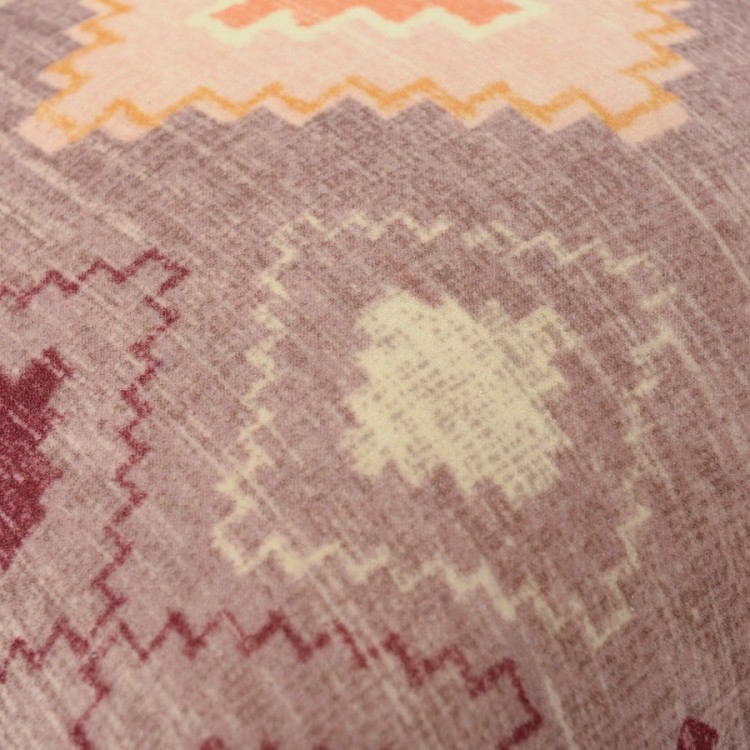 Чехол на подушку из хлопкового бархата с этническим орнаментом цвета лаванды из коллекции ethnic, 45х45 см (73356)