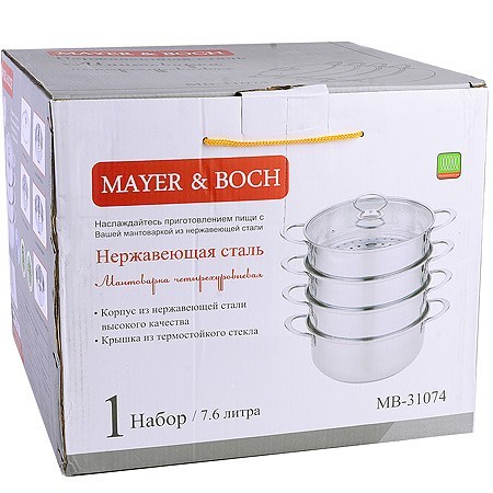 Мантоварка 4х-ярусная 7,6л 30см 5пр нерж/ст Mayer&Boch (31074)