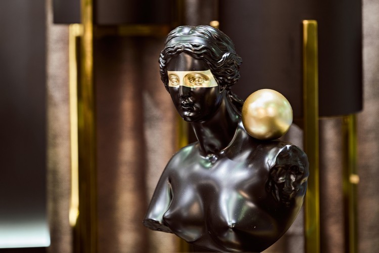 Статуэтка "Античный бюст" женский черн. 21*14*h.35см (TT-00006376)