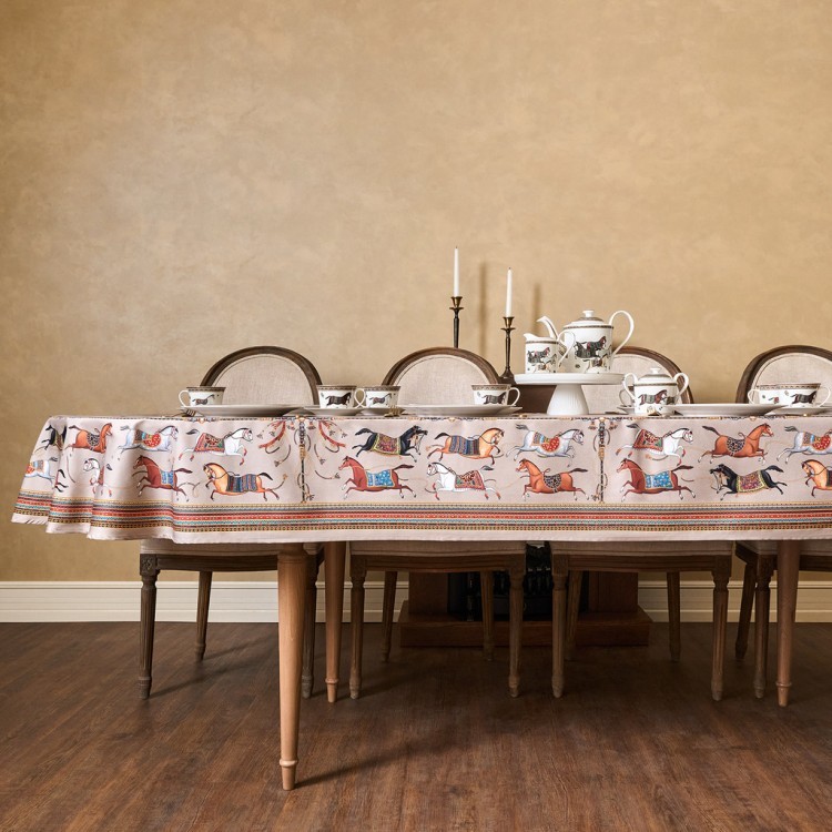 Скатерть овальная "passage"140х300см ,капучино, 100% хлопок,твил, пропитка Lefard (850-760-42)