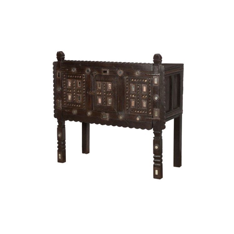 Консоль XIX век, Индия PR002, Тиковое дерево, dark brown, ROOMERS ANTIQUE