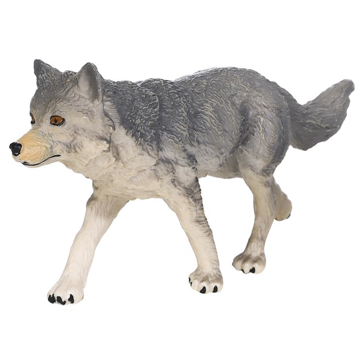 Набор фигурок животных серии "Мир диких животных": Семья серых волков, 4 предмета (2 волка и 2 волчонка) (MM211-212)