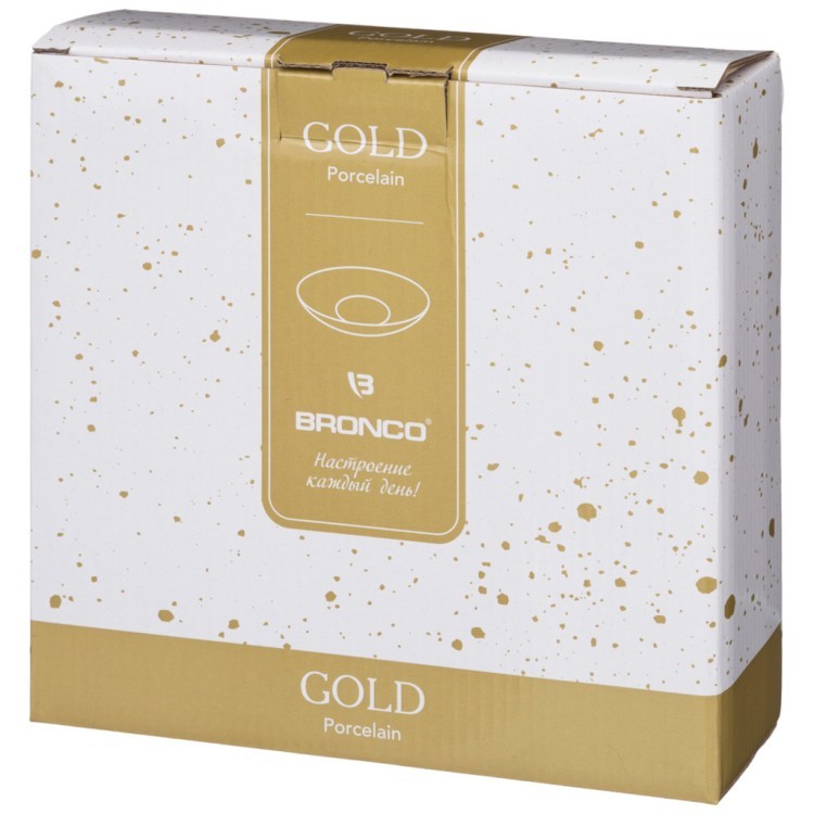 Салатник "Bronco Gold" белый с золотом, 22*6 см (TT-00008743)