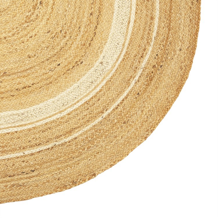 Ковер из джута овальный с вставками белого цвета из коллекции ethnic, 200х300см (76016)