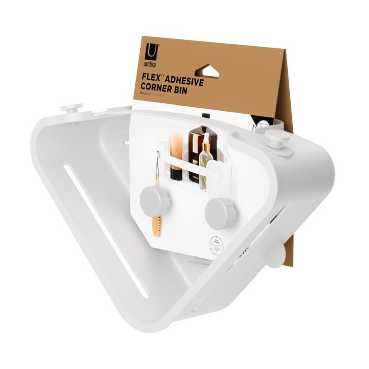 Органайзер для душа угловой flex adhesive, белый (77093)