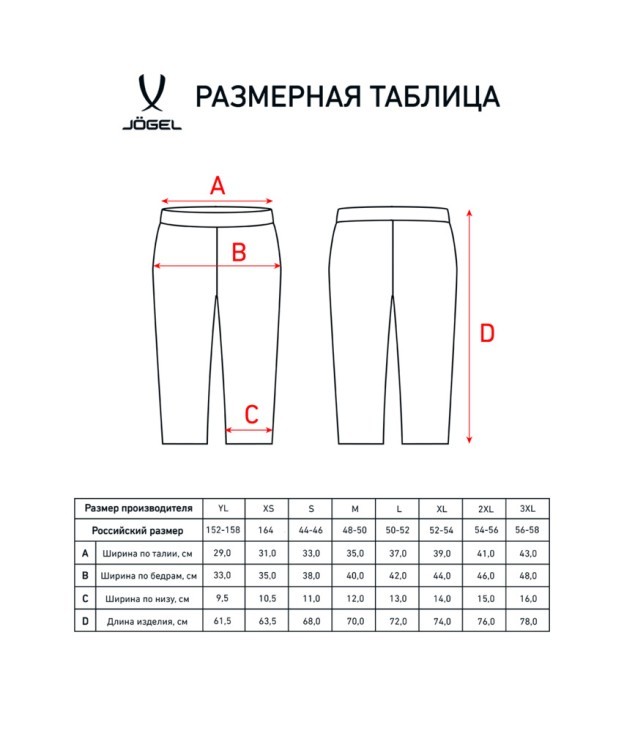Тайтсы компрессионные JOGEL CAMP PerFormDRY Tight 3/4, черный (2125141)