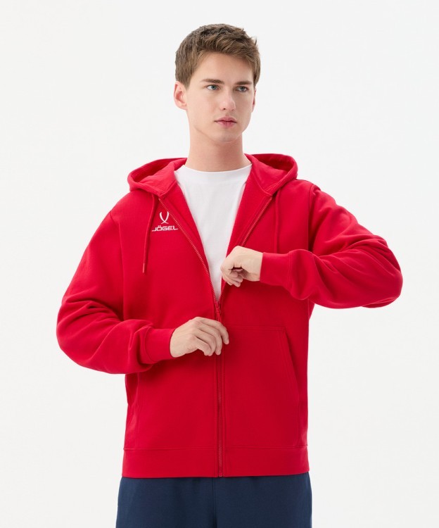 Флисовое худи на молнии JOGEL ESSENTIAL Cotton Fleece FZ Hoodie, красный (2122129)