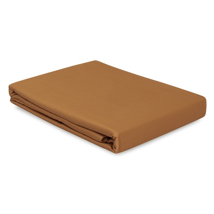 Простыня на резинке из сатина из коллекции meditation, caramel, 180х200х30 см (77756)