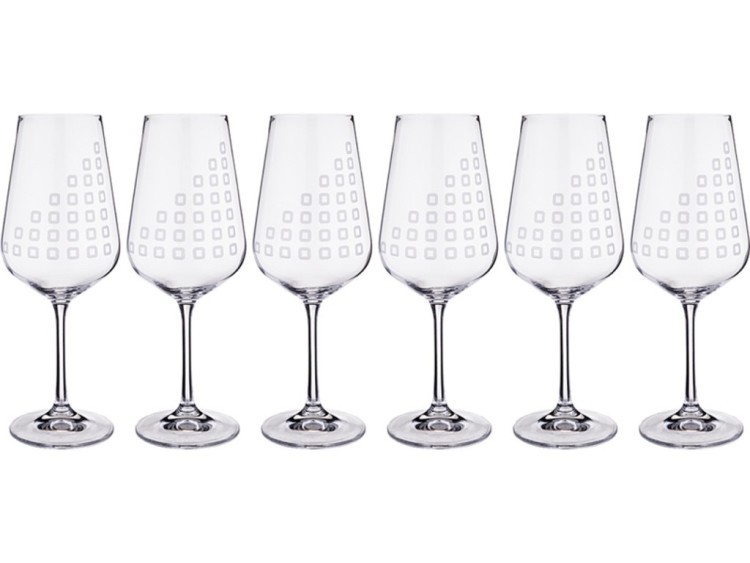 Набор бокалов для вина из 6 шт. "sandra" 450 мл. высота=24 см Bohemia Crystal (674-638)