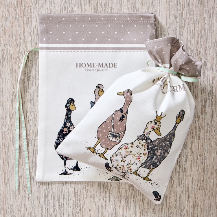 Набор  мешочков из 2-х шт "family farm" 20х29см,100%хлопок,капучино,твил,пропитка Lefard (850-749-91)