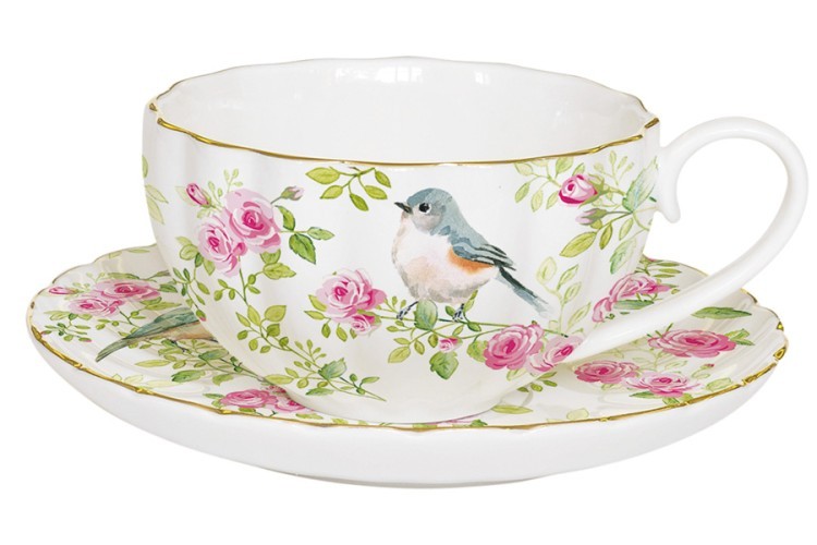 Чашка с блюдцем Птицы в саду в подарочной упаковке - EL-R1282_SPRI Easy Life (R2S)