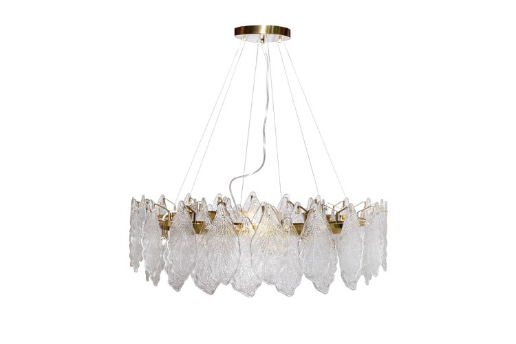 Люстра подвесная золото, стекло прозр. d80 (TT-00013751)