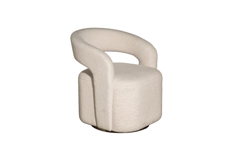 Кресло поворотное Teddy белое 65*70*75см (TT-00014999)