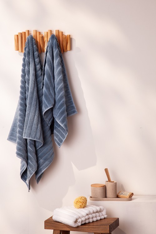 Полотенце для рук waves джинсово-синего цвета из коллекции essential, 50х90 см (70643)