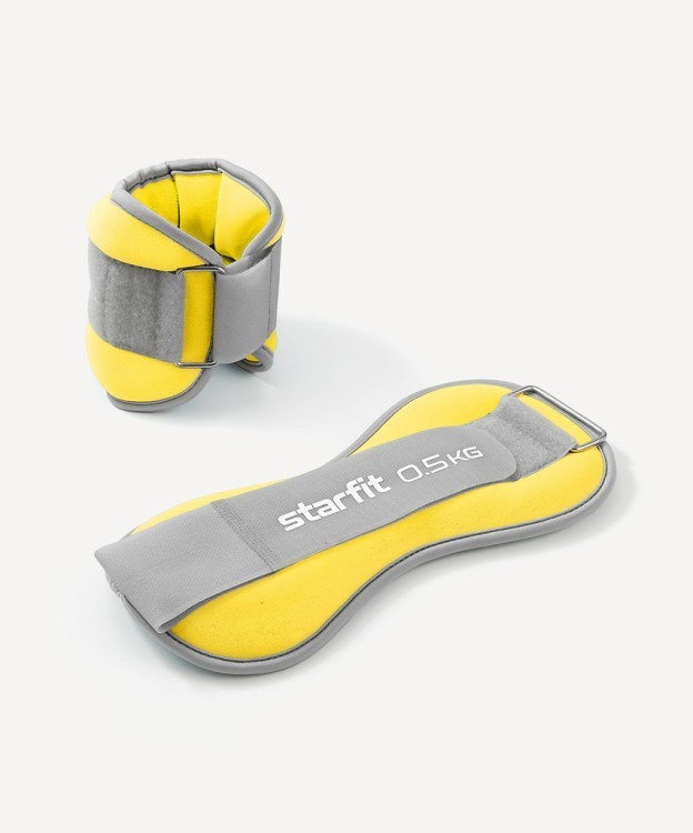 Утяжелители универсальные Starfit WT-502, 0,5 кг, желтый/серый (2107892)