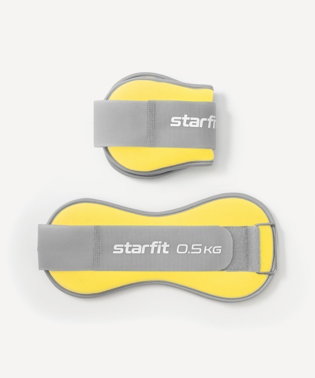 Утяжелители универсальные Starfit WT-502, 0,5 кг, желтый/серый (2107892)