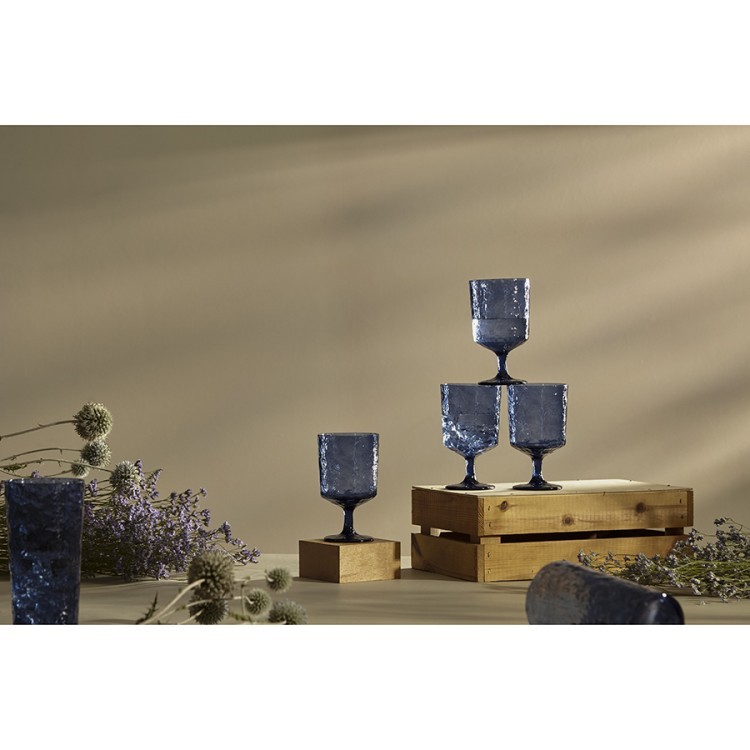 Набор бокалов из акрила arctic для вина, 280 мл, синий, 4 шт. (77570)