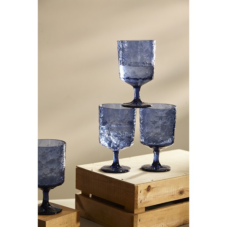 Набор бокалов из акрила arctic для вина, 280 мл, синий, 4 шт. (77570)