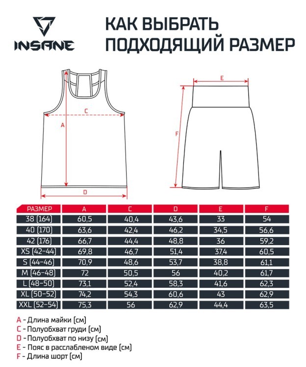 Шорты боксерские INSANE RBF, красный (2133704)