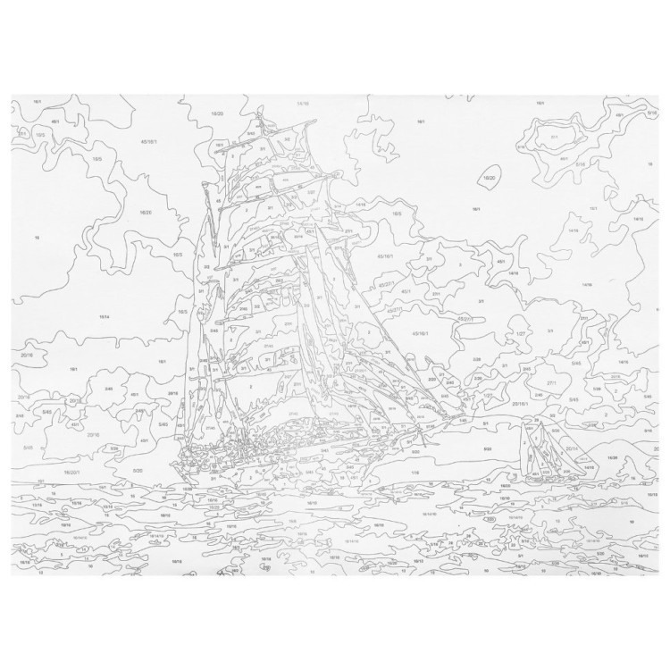 Картина по номерам А3 Остров Сокровищ Парусник 661632 (64650)
