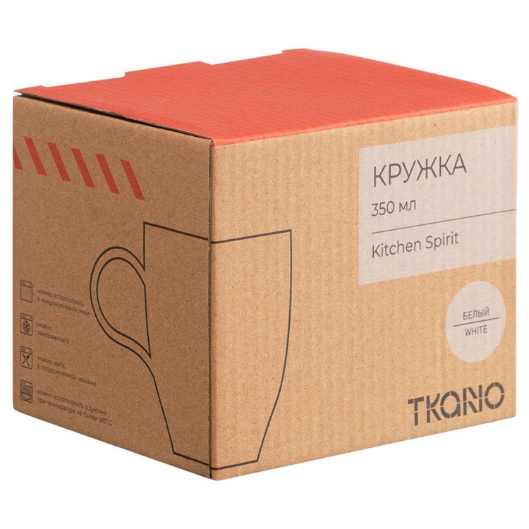 Кружка из фарфора белого цвета из коллекции kitchen spirit, 350 мл (73605) Кружка из фарфора белого цвета из коллекции kitchen spirit, 350 мл (73605)