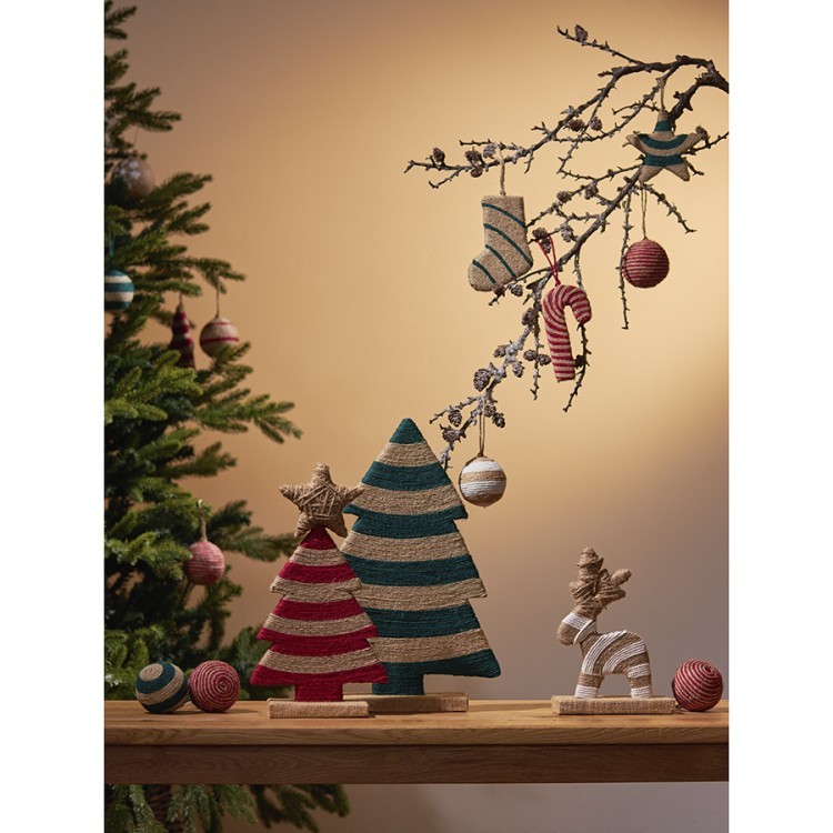 Декор новогодний trendy stripes из джута и гофрированного картона из коллекции new year essential, 39 см (76823)