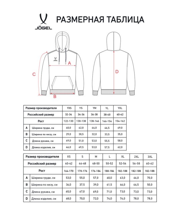 Худи JOGEL ESSENTIAL Cotton Hoodie, темно-синий, детский (2121813)