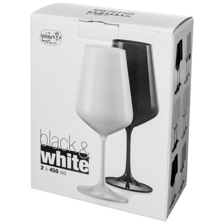 Набор бокалов из 2 штук "total  white" 450 мл высота 24 см Bohemia glass (674-750)