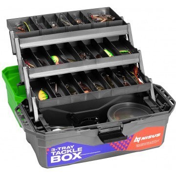 Ящик для снастей Nisus Tackle Box трехполочный зеленый N-TB-3-G (67176)
