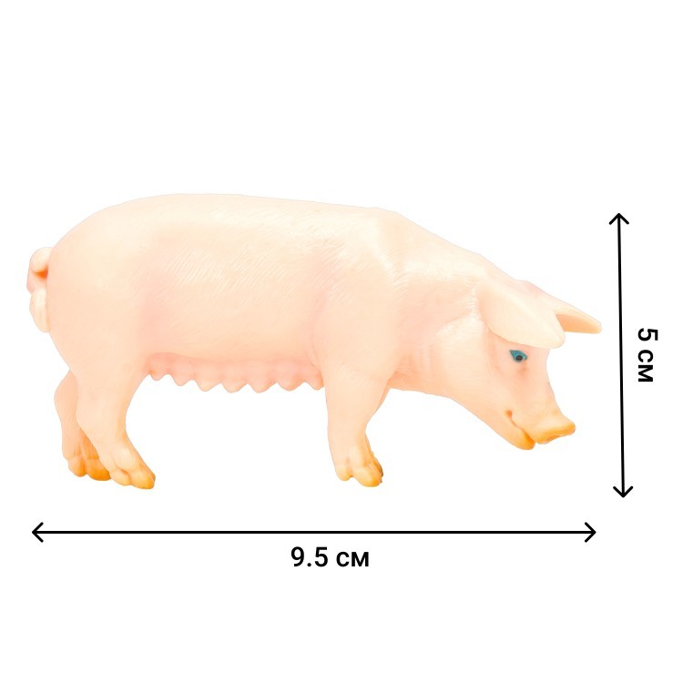 Набор фигурок животных серии "На ферме": Ферма игрушка, бык, свиньи, гусь, фермеры, инвентарь - 21 предмет (ММ205-067)