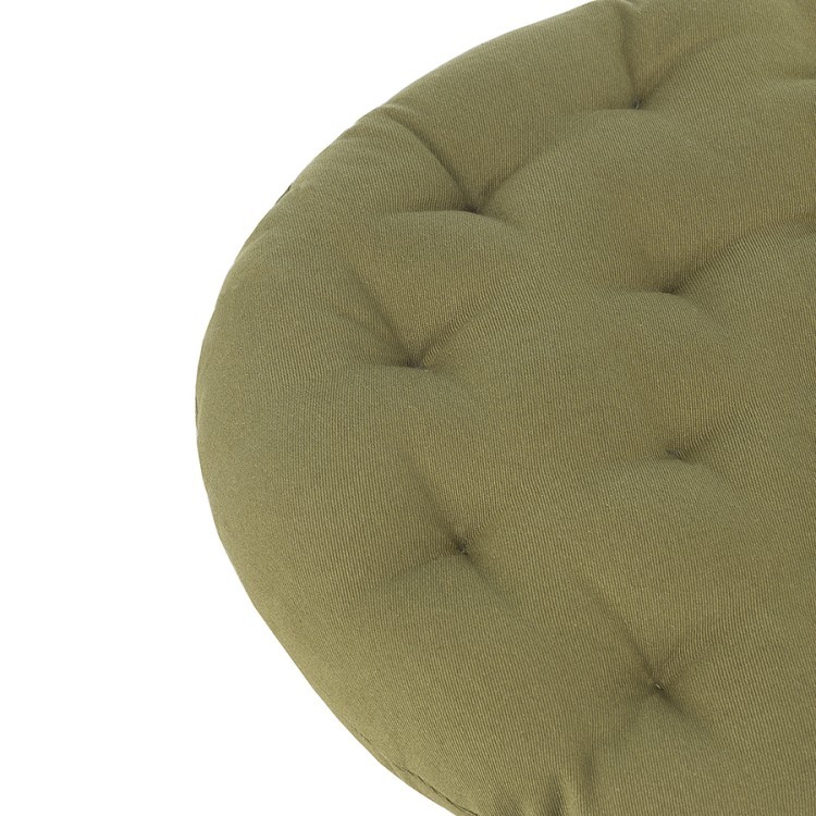 Подушка на стул круглая из хлопка оливкового цвета из коллекции essential, 40 см (73552)