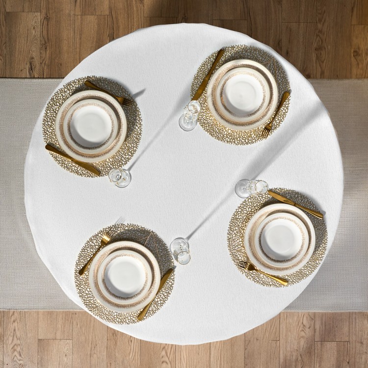 Скатерть  d190 cm круглая, "феерия. серебро", цвет: белый, tm lefard, полиэстер 100% Lefard (986-004-25)