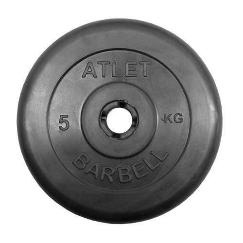 Блин для штанги обрезиненный MB Atlet d-31 5 кг (56460)