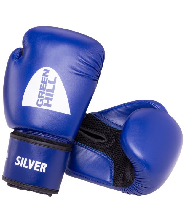 Перчатки боксерские SILVER BGS-2039, 10oz, к/з, синий (2943)