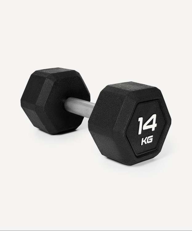 Гантель гексагональная DB-301PRO 14 кг, обрезиненная, черный (2115114) Гантель гексагональная DB-301PRO 14 кг, обрезиненная, черный (2115114)