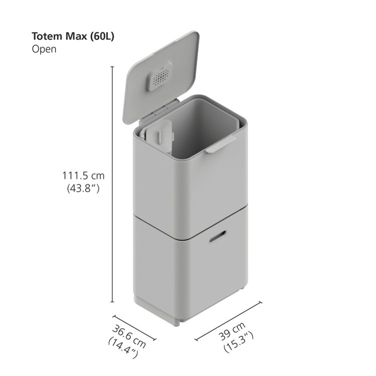 Контейнер для мусора с двумя баками totem max, 60 л, белый (66673)
