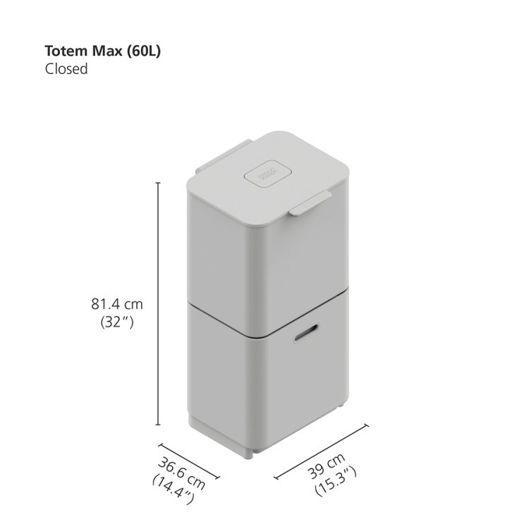 Контейнер для мусора с двумя баками totem max, 60 л, белый (66673)