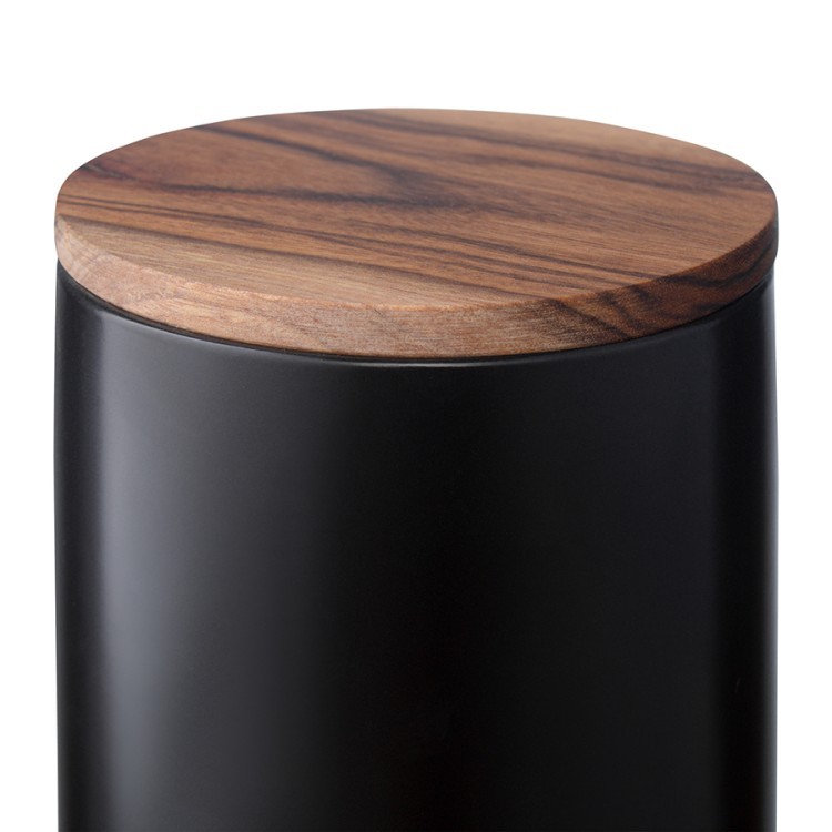 Банка для хранения керамическая, 750 мл, черная (73496)