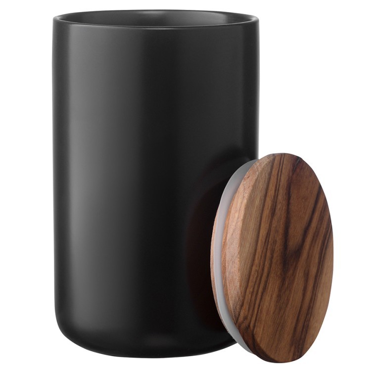 Банка для хранения керамическая, 750 мл, черная (73496)