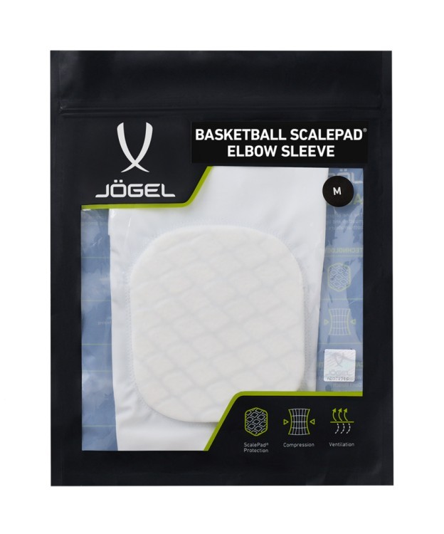 Рукав баскетбольный с защитой JÖGEL SCALEPAD ELBOW SLEEVE, белый (2119427)