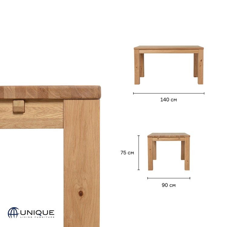 Стол unique furniture, florence, 140х90х75 см (72000)
