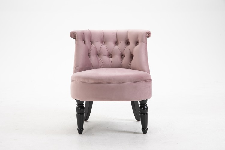 Кресло низкое велюр дымчато-розовый 46*61*70см (TT-00001933)