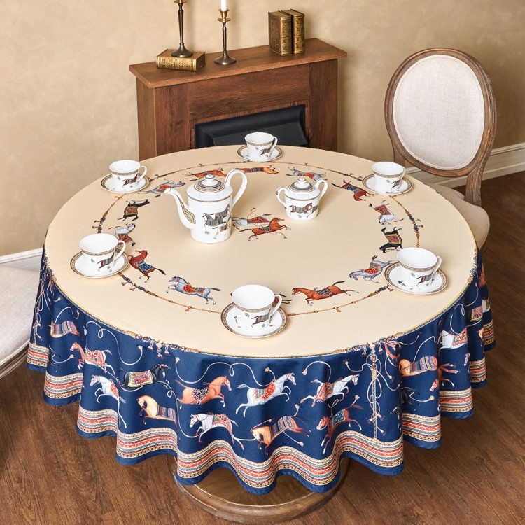 Скатерть круглая "passage" 190см ,бежевый, 100% хлопок,твил,пропитка Lefard (850-758-25)