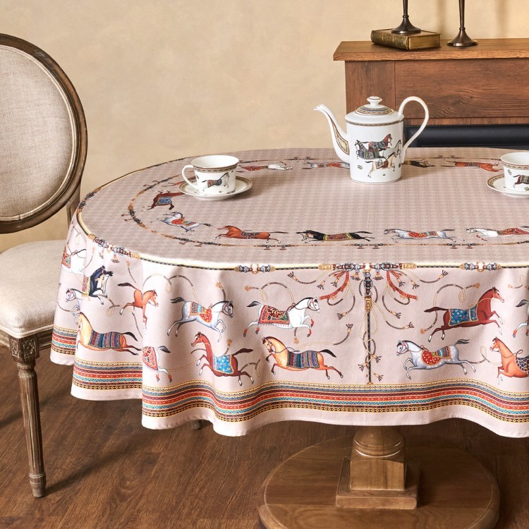 Скатерть овальная "passage"160х220см ,капучино, 100% хлопок,твил, пропитка Lefard (850-760-41)