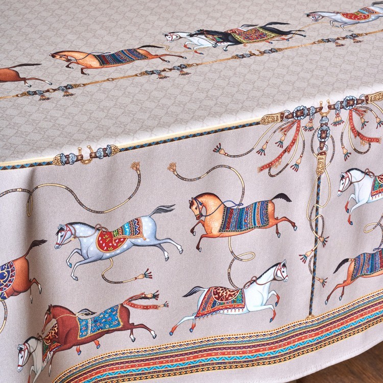 Скатерть овальная "passage"160х220см ,капучино, 100% хлопок,твил, пропитка Lefard (850-760-41)