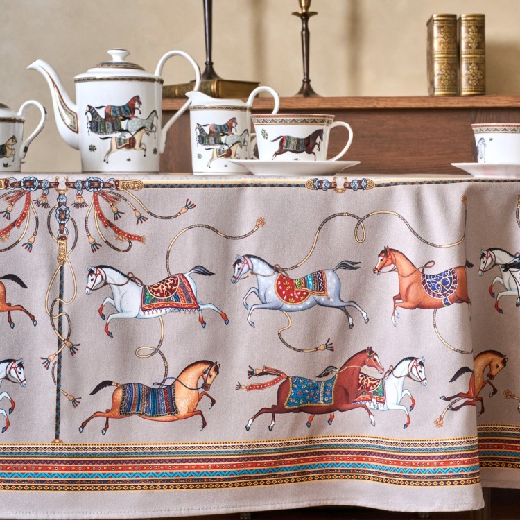 Скатерть овальная "passage"160х220см ,капучино, 100% хлопок,твил, пропитка Lefard (850-760-41)