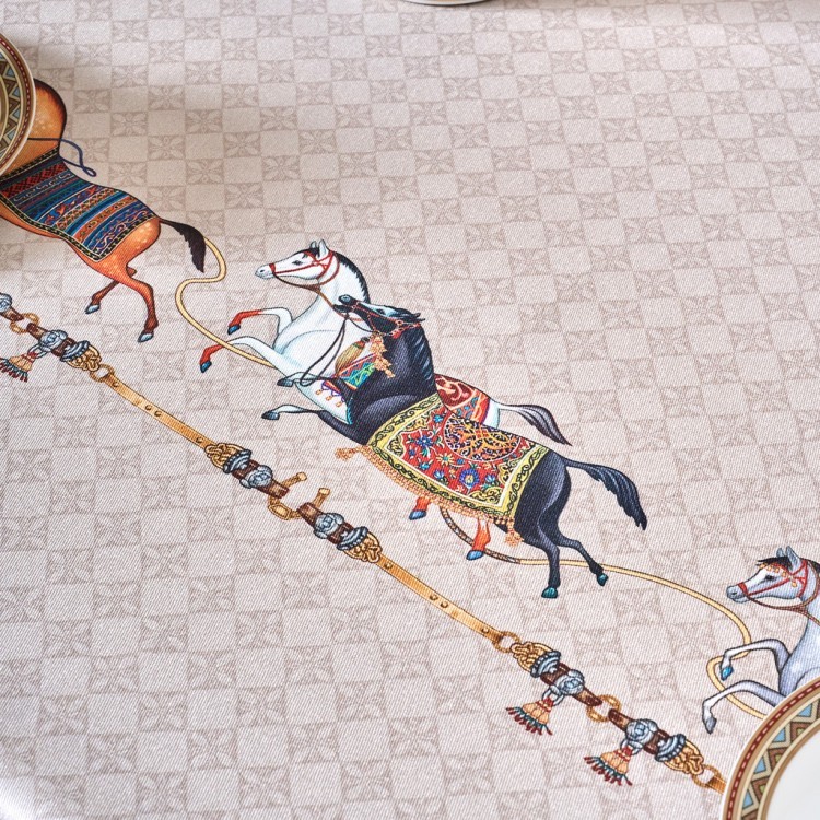 Скатерть овальная "passage"160х220см ,капучино, 100% хлопок,твил, пропитка Lefard (850-760-41)