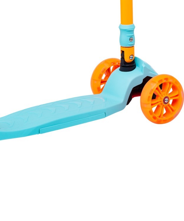 Самокат 3-колесный Bunny, 135/90 мм, голубой/оранжевый (861117)