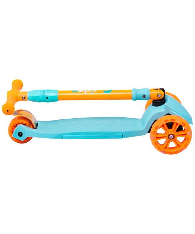 Самокат 3-колесный Bunny, 135/90 мм, голубой/оранжевый (861117)