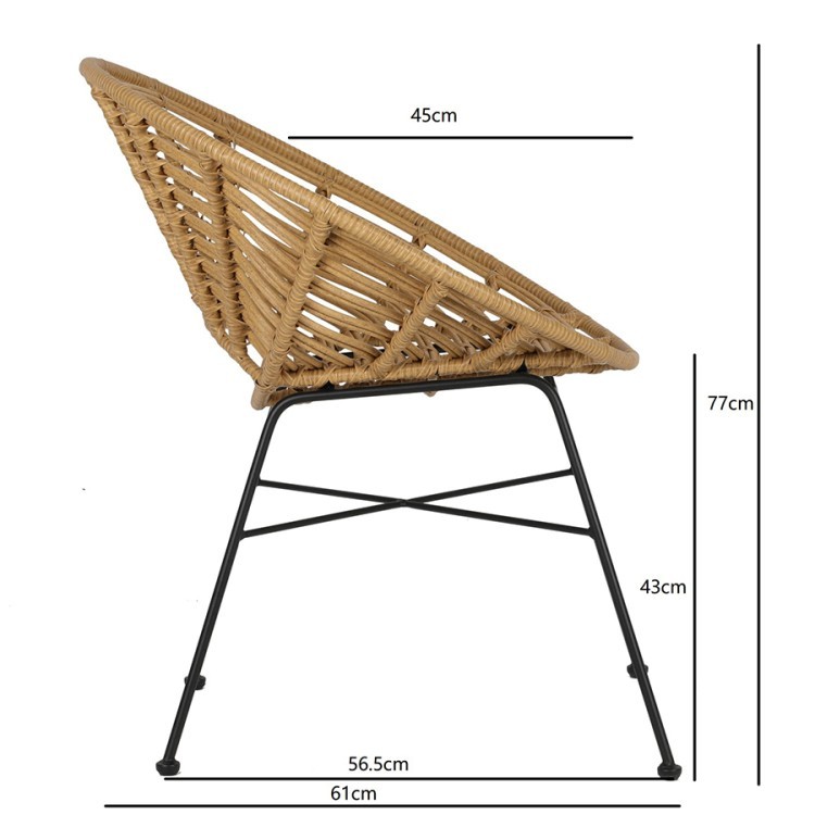 Стул vetle round, ротанг (75829)